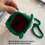 Christmas Finished Wool Crochet Mobile Phone Bag Shoulder Crossbody Bag - Image 4