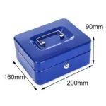200x160x90mm Portable Fireproof Safe Box Home Storage Iron Box With Lock Key - Image 3