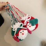 Christmas Finished Bag Santa Claus Woolen Knitting Bag - Image 3