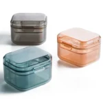 3-layer Denture Case Invisible Orthodontic Retainer Storage Box Drainage Layered Braces Cleaning Box - Image 3