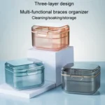 3-layer Denture Case Invisible Orthodontic Retainer Storage Box Drainage Layered Braces Cleaning Box - Image 5
