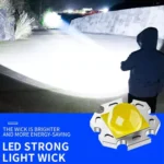 Dual Light Source Side Lamp Floodlight Flashlight Strong Light Far Shooting Camping Lamp - Image 9