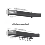 Wall Mounted Kitchen Spice Rack Carbon Steel Bathroom Storage Shelf Towel Rack - Image 9