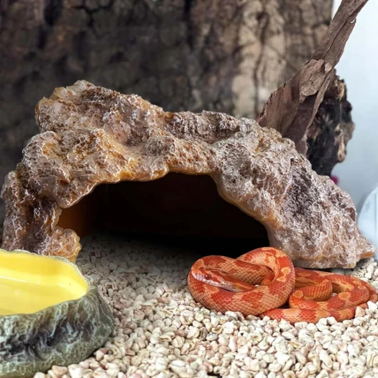 TBD06055834_B1.webp Reptile Simulation Rocks Hideaway House Turtle Sunbed - Image 2