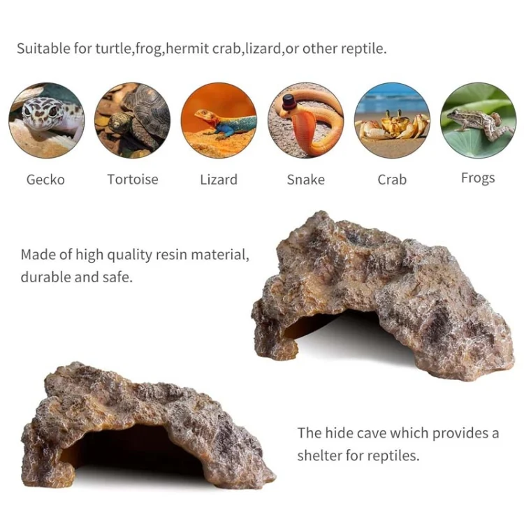 TBD06055834_B2.webp Reptile Simulation Rocks Hideaway House Turtle Sunbed - Image 3