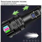 E-SMARTER A08 Flat Port Digital Display Fluorescent Strip Flashlight High Power LED Strong Light Flashlight - Image 9