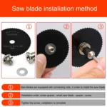 10pcs /Set High-Speed Steel Cutting Blade Multi-Size Cutting Wood PVC Electric Grinder Saw Blade Tool With 3.17mm+6mm Pole - Image 10