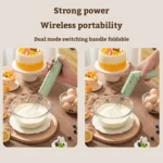 Rotary Folding Double-head Electric Home Egg Beater Fully Automatic Wireless Baking Mixer - Image 5