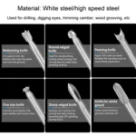 Electric Wood Carving Root Carving Tools Woodworking Engraving Polishing Tool Heads Milling Cutters Drill Bits - Image 9