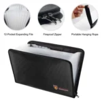 Fireproof Waterproof Accordion File Bag Document Organizer with 12 Pockets A4 Size - Image 5