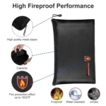Fireproof Waterproof Document And Money Bag Cash Envelope For Jewelry Passport Valuables - Image 4