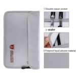 Double Zipper Pockets Fireproof Document Bag Valuables Storage Pouch - Image 4