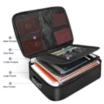 Fireproof and Waterproof Document Storage Bag Handbag with Password Lock - Image 3