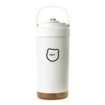 316 Stainless Steel Insulated Mug Portable Carry-On Dual Drink Coffee Cup With Straw