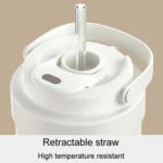 316 Stainless Steel Insulated Mug Portable Carry-On Dual Drink Coffee Cup With Straw - Image 3