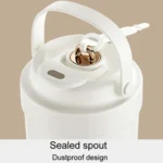 316 Stainless Steel Insulated Mug Portable Carry-On Dual Drink Coffee Cup With Straw - Image 4