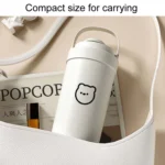 316 Stainless Steel Insulated Mug Portable Carry-On Dual Drink Coffee Cup With Straw - Image 7