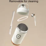 316 Stainless Steel Insulated Mug Portable Carry-On Dual Drink Coffee Cup With Straw - Image 8