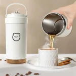 316 Stainless Steel Insulated Mug Portable Carry-On Dual Drink Coffee Cup With Straw - Image 9
