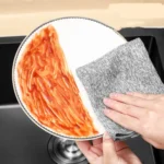 10pcs /Pack Thickened Bamboo Charcoal Fiber Dishcloth Kitchen Rag Scouring Pad - Image 2