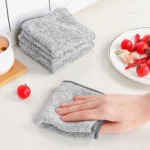 10pcs /Pack Thickened Bamboo Charcoal Fiber Dishcloth Kitchen Rag Scouring Pad - Image 7