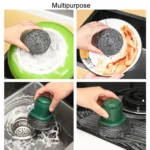 Steel Wool Ball Scrubber for Dishes, Pots, Pans, and Ovens Cleaning - Image 4