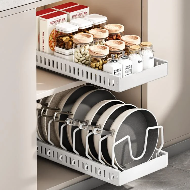 TBD06056096_B1.webp Kitchen Pull-Out Rack Pots And Pans Organizer Cabinet Countertop Dish Tray - Image 2