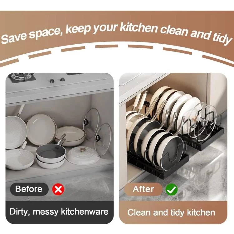 TBD06056096_B3.webp Kitchen Pull-Out Rack Pots And Pans Organizer Cabinet Countertop Dish Tray - Image 4