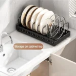 Kitchen Pull-Out Rack Pots And Pans Organizer Cabinet Countertop Dish Tray - Image 6