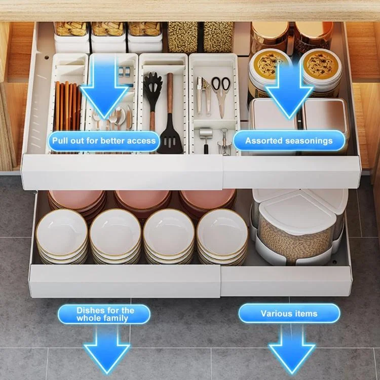 TBD06056105_B2.webp Extensible (30-46cm) Pull-out Cabinet Organizer Storage Rack Slide-out Drawer - Image 3
