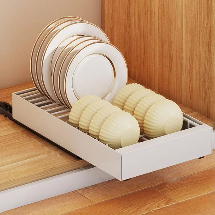 Pull-out Drainable Bowl Dish Storage Rack Cabinet Organizer Slide-out Drawer