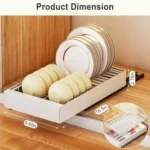 Pull-out Drainable Bowl Dish Storage Rack Cabinet Organizer Slide-out Drawer - Image 8