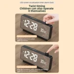 Multi-Functional LED Screen Mirror Charging Alarm Clock Reminder Visual Timer - Image 9