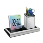 288A Multifunctional Colorful Calendar / Temperature Display LED Alarm Clock With Pen Holder - Image 2