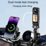 Kewig M33-A5 Outdoor Riding Shock Absorbing Anti-Theft 15W QI Wireless Charger Cell Phone Mounting Bracket - Image 12