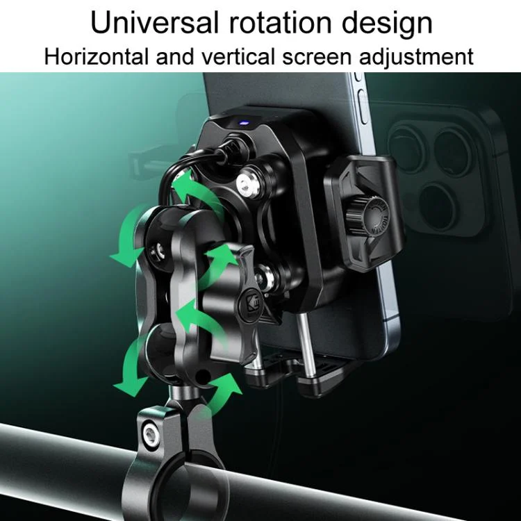 TBD06056224_B2.webp Kewig M33-A5 Outdoor Riding Shock Absorbing Anti-Theft 15W QI Wireless Charger Cell Phone Mounting Bracket - Image 3