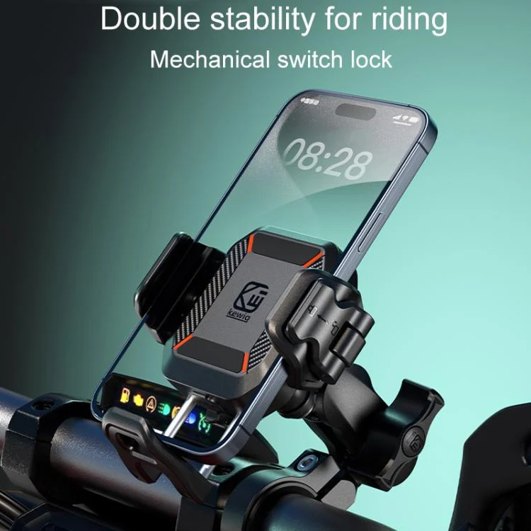 TBD06056224_B4.webp Kewig M33-A5 Outdoor Riding Shock Absorbing Anti-Theft 15W QI Wireless Charger Cell Phone Mounting Bracket - Image 5