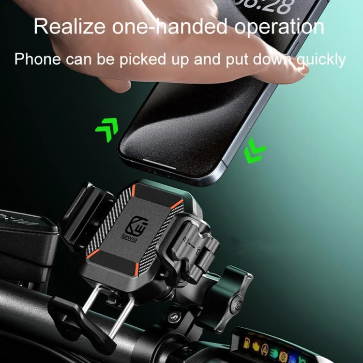 TBD06056224_B7.webp Kewig M33-A5 Outdoor Riding Shock Absorbing Anti-Theft 15W QI Wireless Charger Cell Phone Mounting Bracket - Image 8