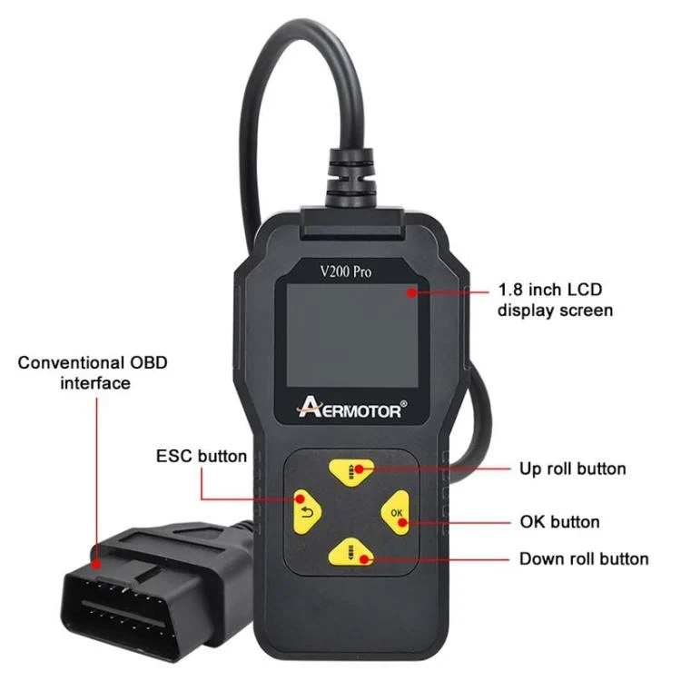 TBD06056252_B2.webp AERMOTOR V200PRO Car Troubleshooter Engine Inspection Scanner Readout Card ELM327 Battery Inspection Tool - Image 3