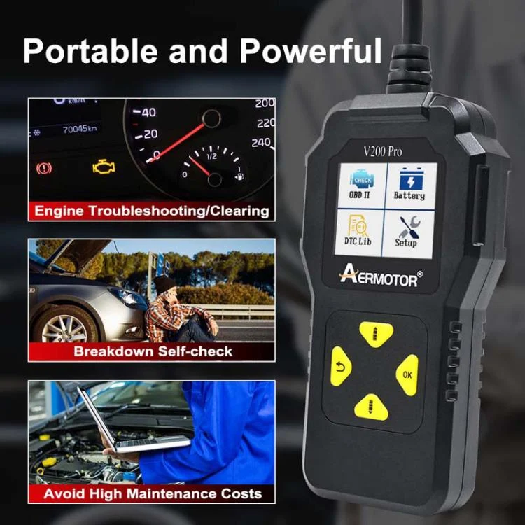 TBD06056252_B3.webp AERMOTOR V200PRO Car Troubleshooter Engine Inspection Scanner Readout Card ELM327 Battery Inspection Tool - Image 4