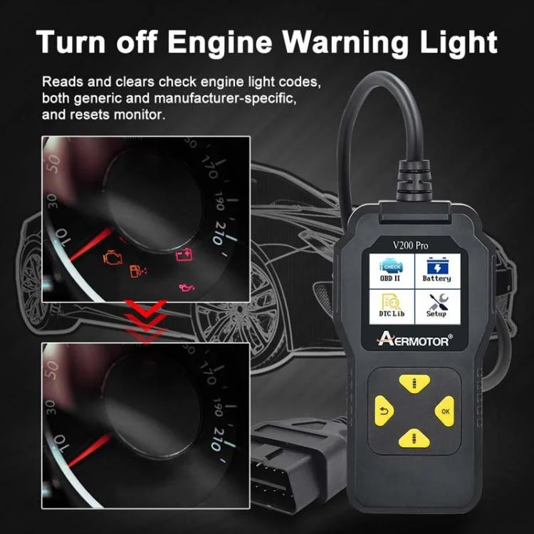 TBD06056252_B4.webp AERMOTOR V200PRO Car Troubleshooter Engine Inspection Scanner Readout Card ELM327 Battery Inspection Tool - Image 5