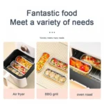 5pcs /Pack Air Fryer Rectangle Tin Box Oil-Proof Aluminum Foil BBQ Drip Tray Set - Image 6