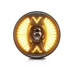 7 Inch Round Lens With Tangent Fan-Shaped Angel Eye Headlights