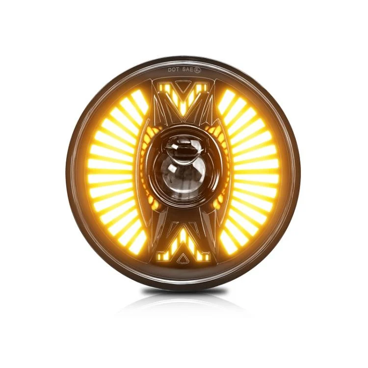 TBD0605627601A.webp 7 Inch Round Lens With Tangent Fan-Shaped Angel Eye Headlights - Image 1