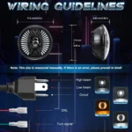 7 Inch Round Lens With Tangent Fan-Shaped Angel Eye Headlights - Image 4