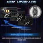 7 Inch Round Lens With Tangent Fan-Shaped Angel Eye Headlights - Image 5