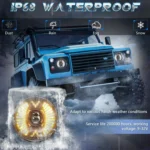 7 Inch Round Lens With Tangent Fan-Shaped Angel Eye Headlights - Image 6