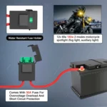 Motorcycle Spotlight Strobe 6 Modes With Control Cable Set - Image 5