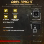 Motorcycle Spotlight Strobe 6 Modes With Control Cable Set - Image 7