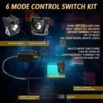 Motorcycle Spotlight Strobe 6 Modes With Control Cable Set - Image 10